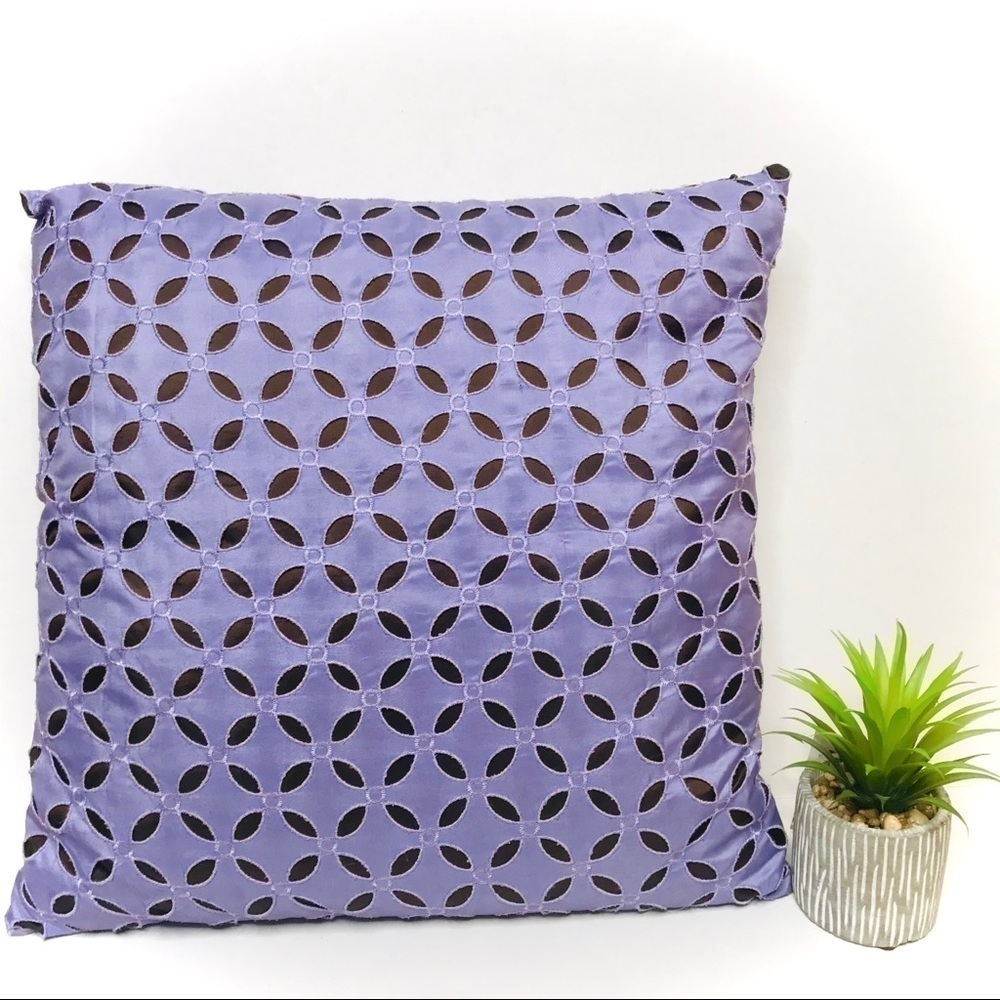 PIER 1 Lavender and Chocolate Square Accent Pillow